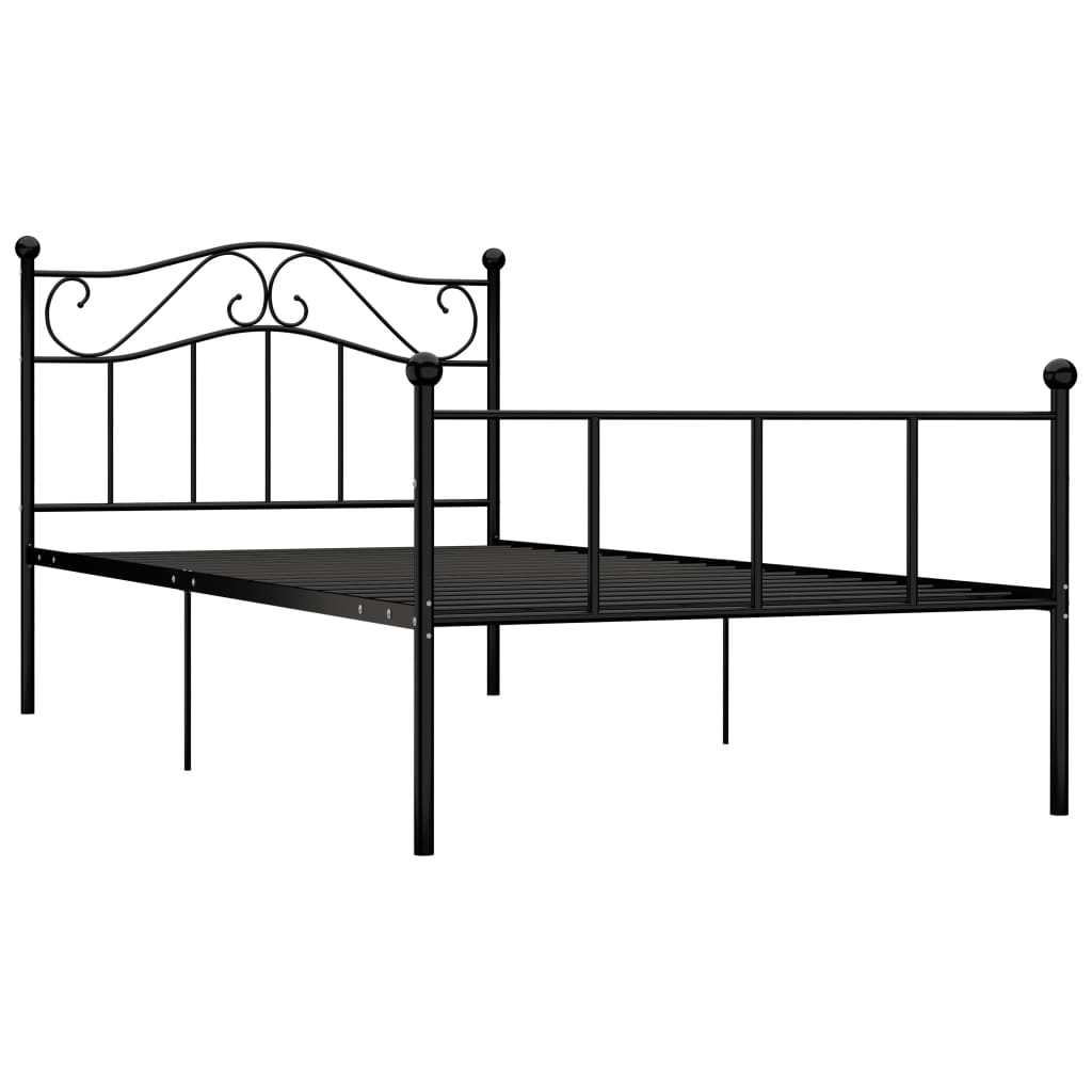 Sengeramme svart metall 100x200 cm