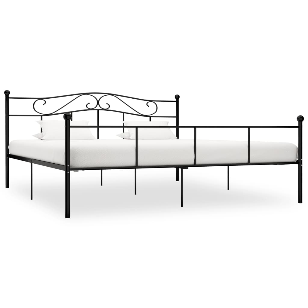 Sengeramme svart metall 200x200 cm