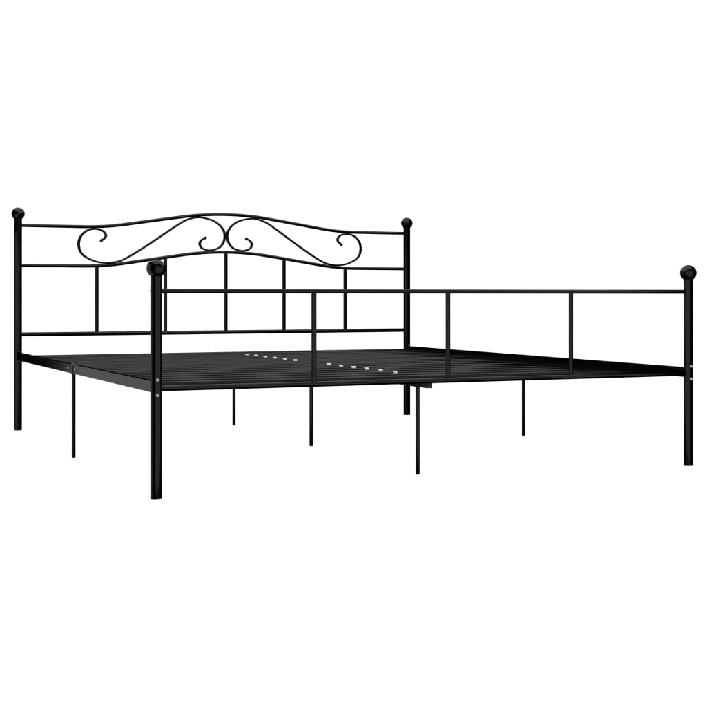 Sengeramme svart metall 200x200 cm