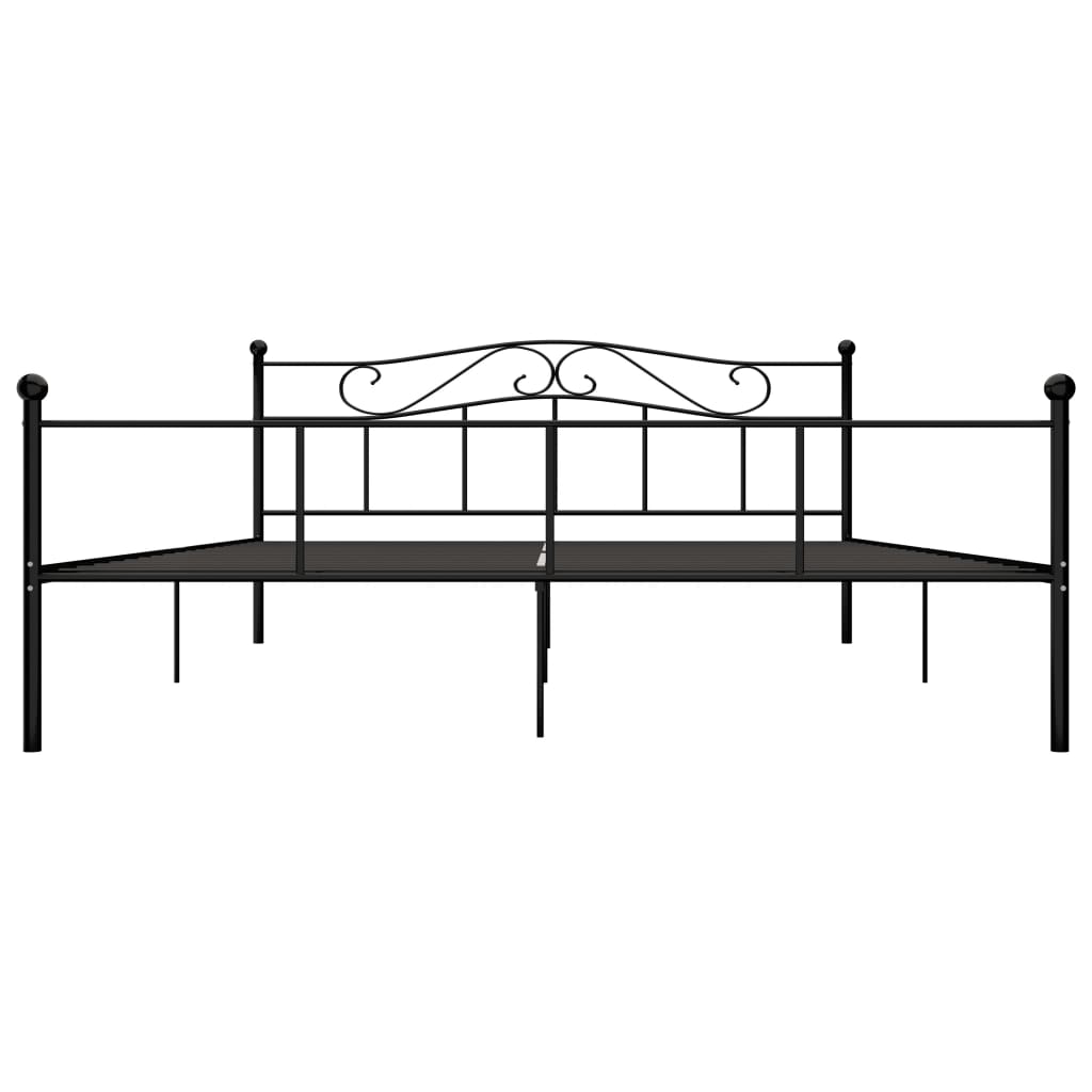 Sengeramme svart metall 200x200 cm