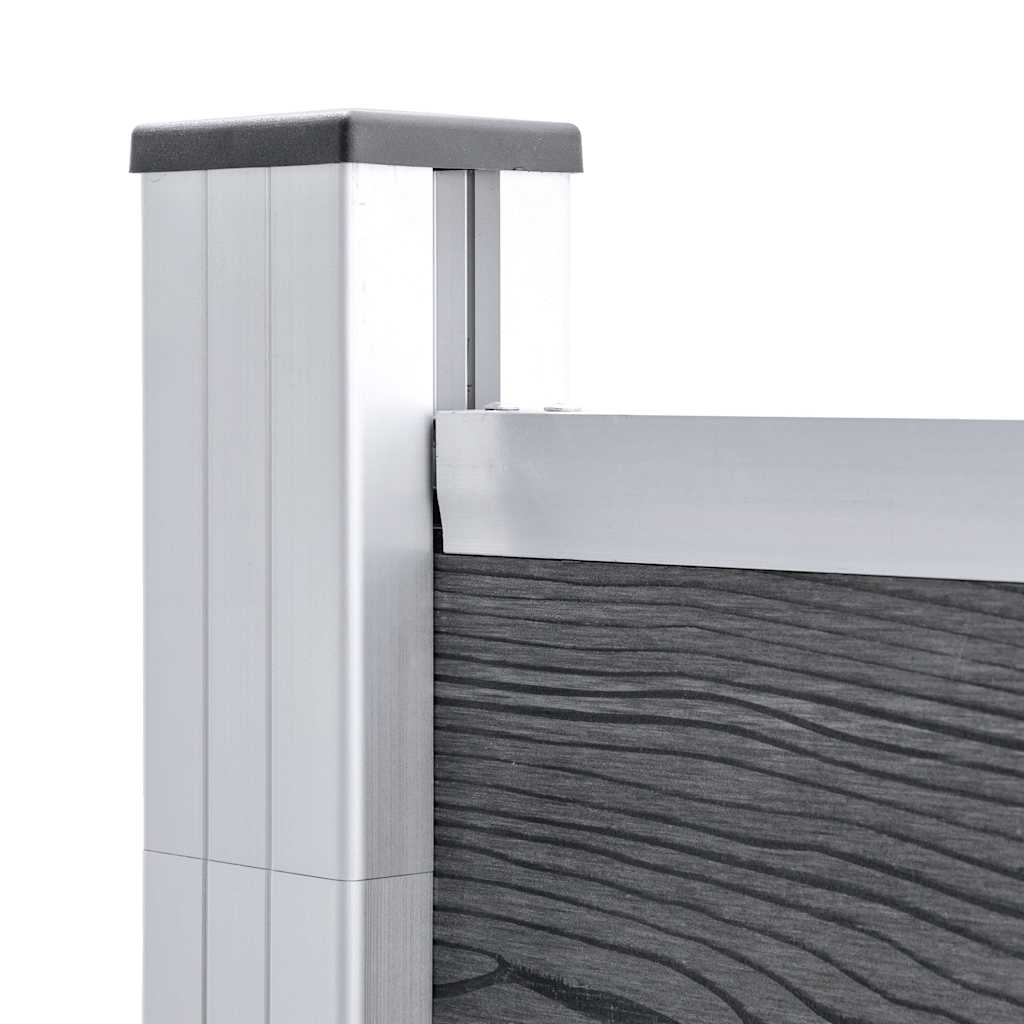 Gjerdesett WPC 3 firkantet + 1 slisset 619x186 cm grå