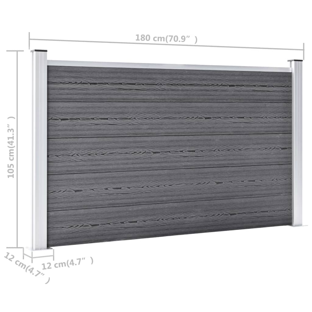 Hagegjerde WPC 699x106 cm grå