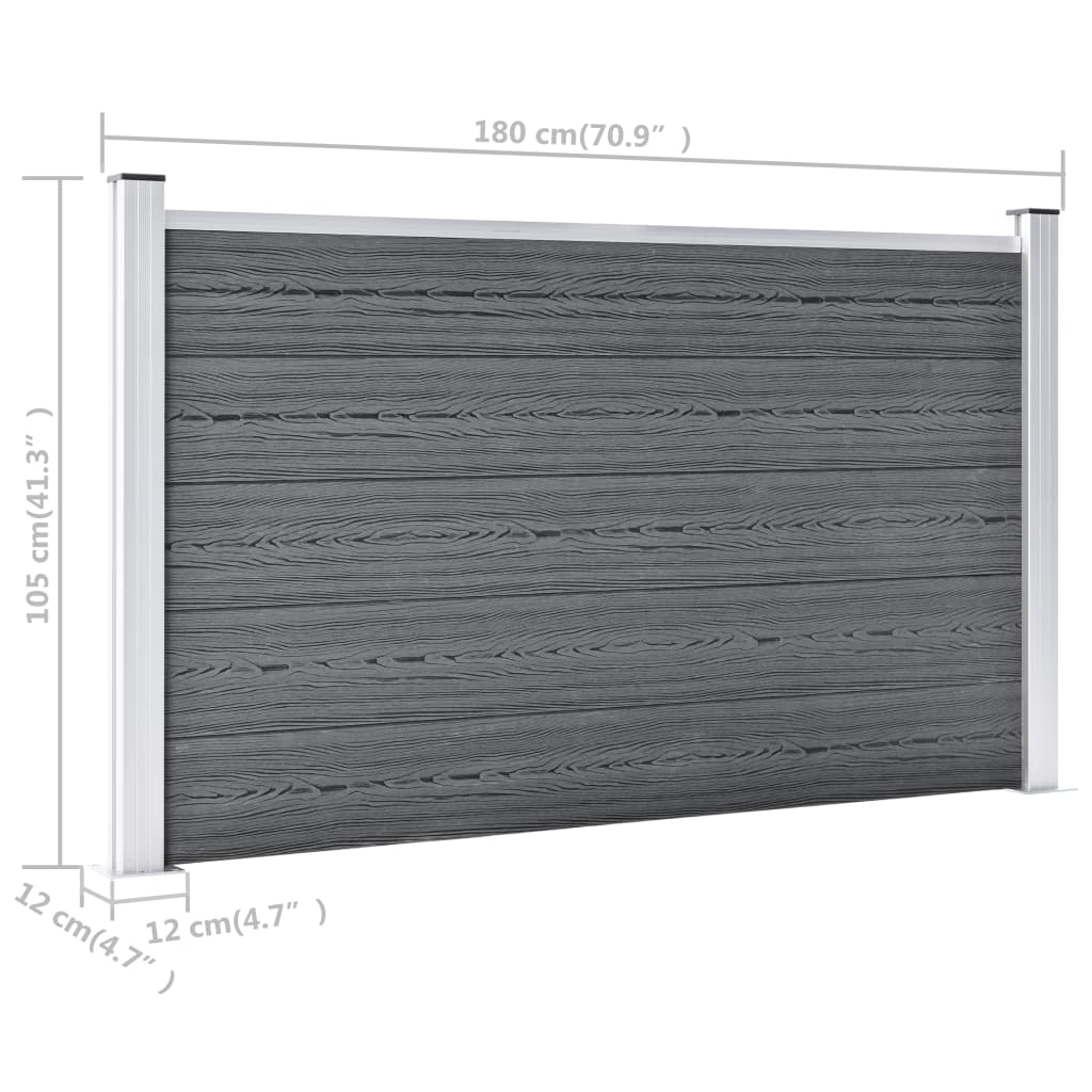 Hagegjerde WPC 872x106 cm grå