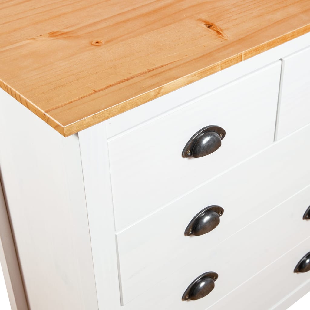 Skjenk Hill hvit 79x40x80 cm heltre furu