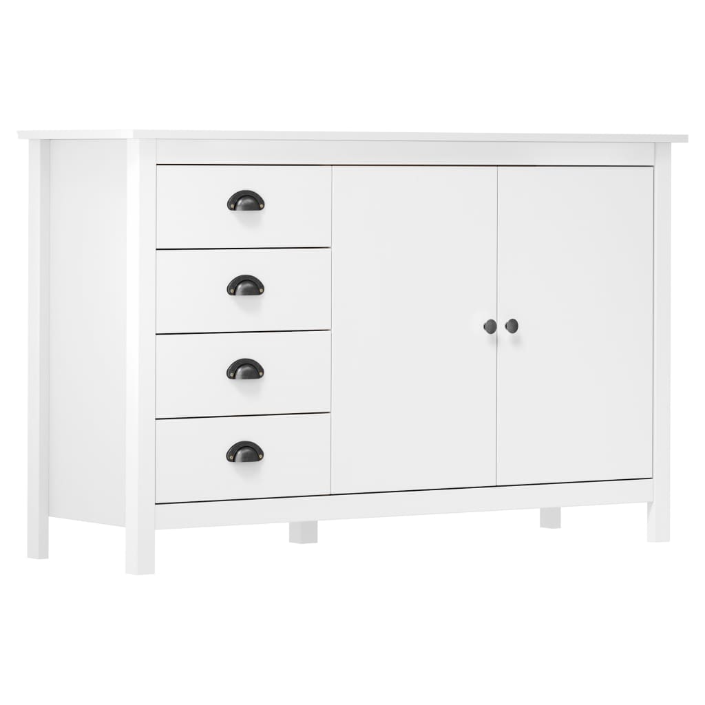 Skjenk Hill hvit 130x40x80 cm heltre furu