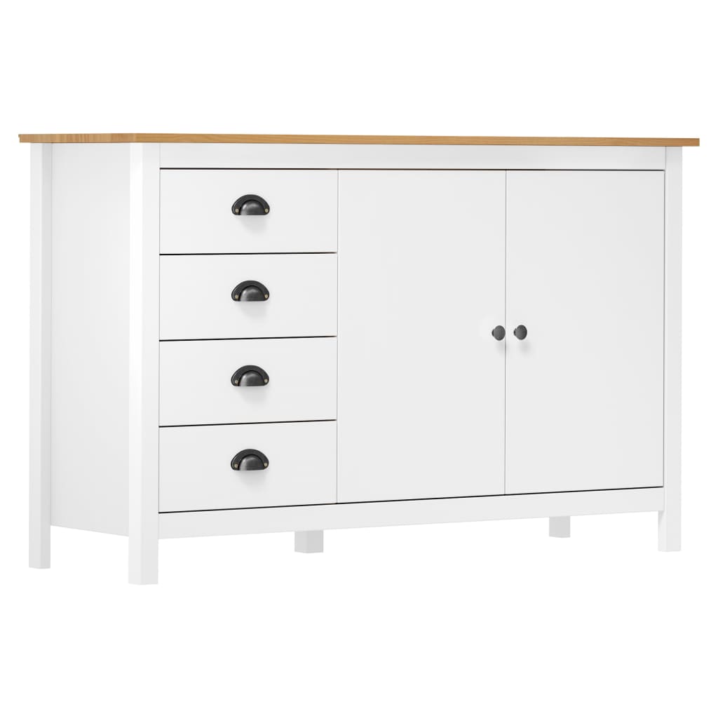 Skjenk Hill hvit 130x40x80 cm heltre furu