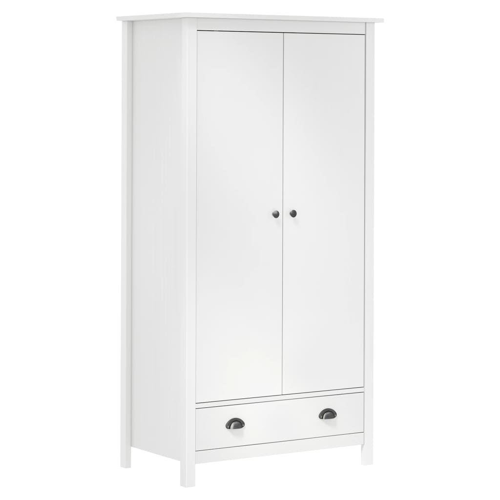 Garderobeskap 2 dører Hill hvit 89x50x170 cm heltre furu
