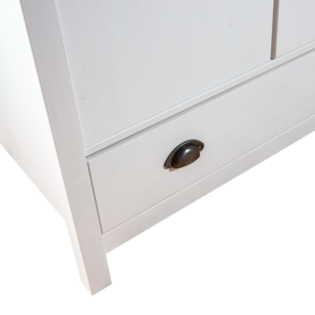 Garderobeskap 2 dører Hill hvit 89x50x170 cm heltre furu
