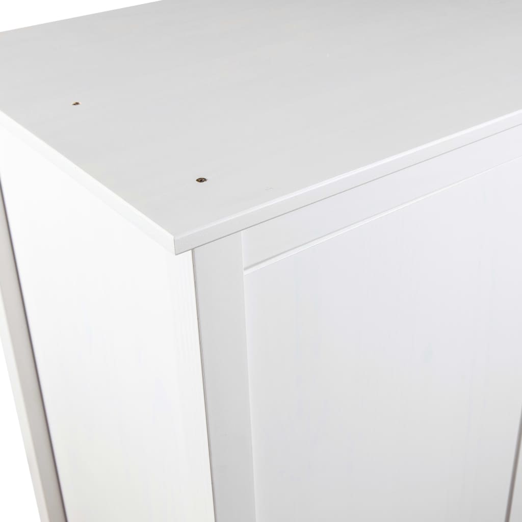 Garderobeskap 2 dører Hill hvit 89x50x170 cm heltre furu
