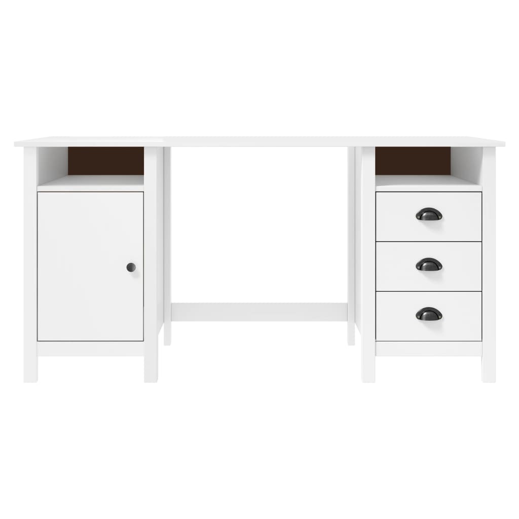 Skrivebord Hill hvit 150x50x74 cm heltre furu