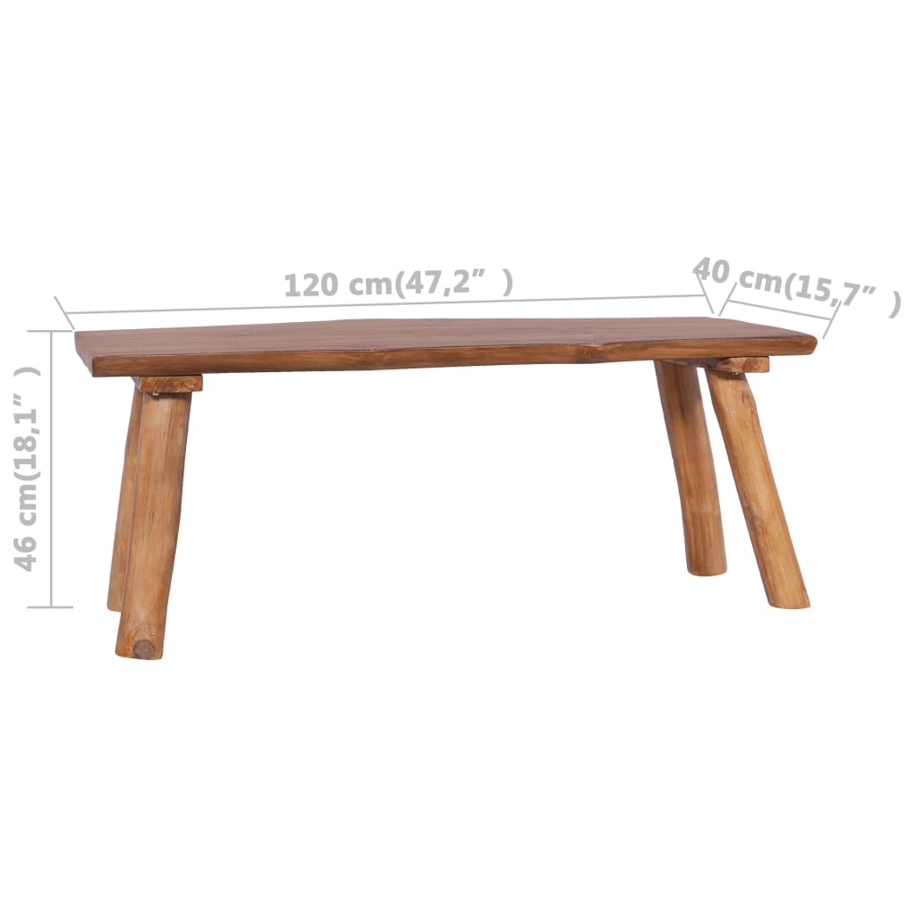 Hagebenk 120 cm heltre teak