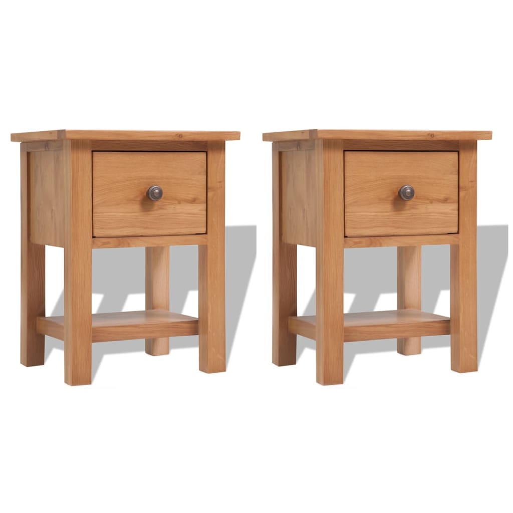 Nattbord 2 stk 36x30x47 cm heltre eik