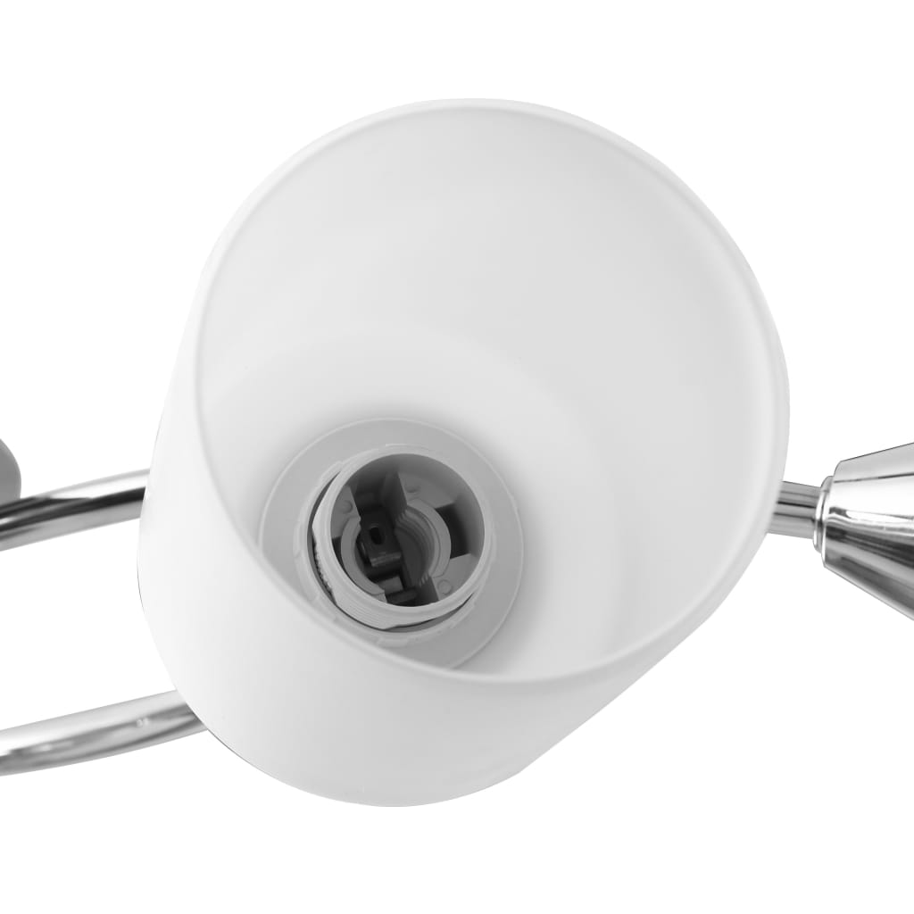 Taklampe keramikkskjermer for 5 E14 lyspærer hvit kjegle