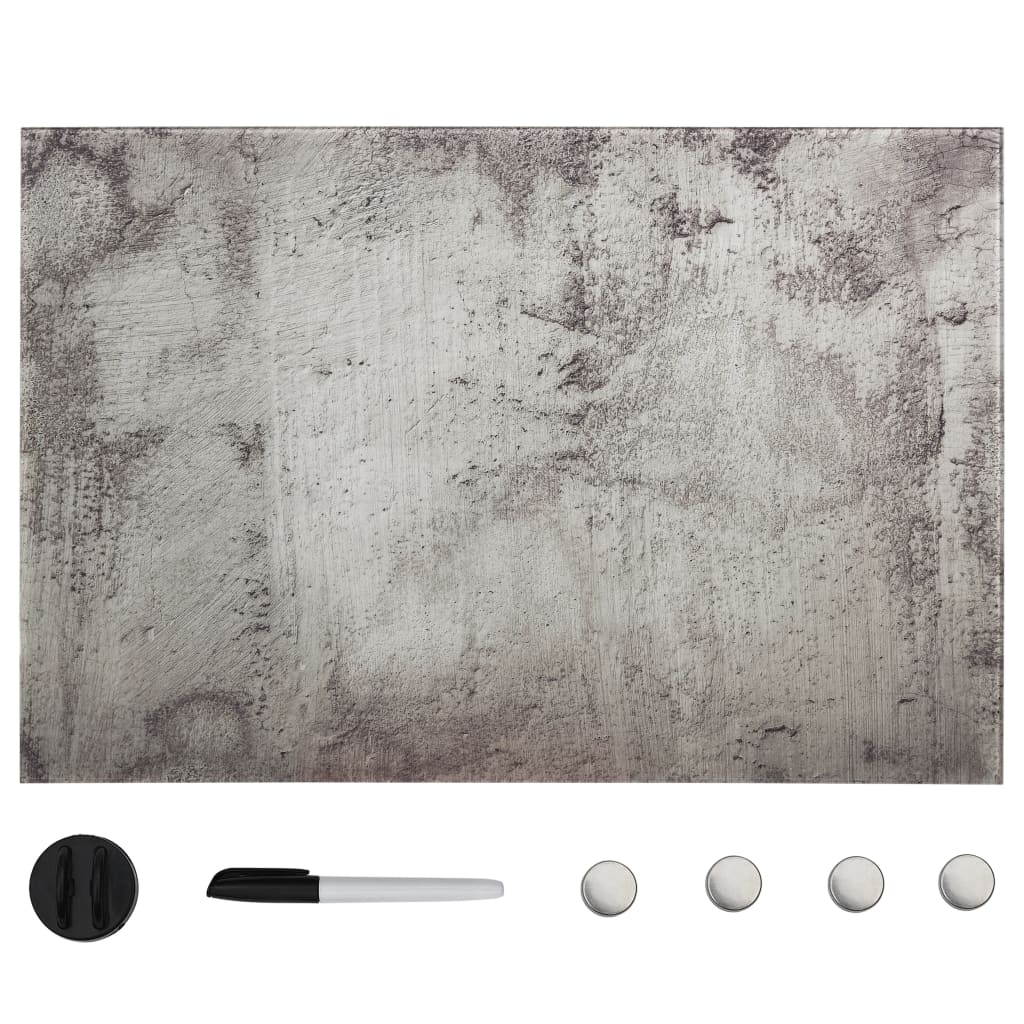 Veggmontert magnetisk tavle glass 50x30 cm