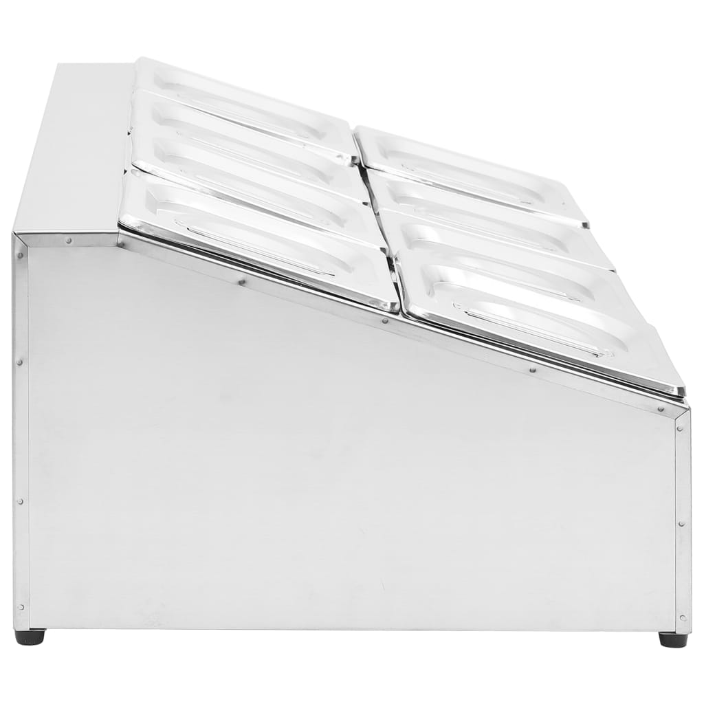 GN-beholder med 8 GN 1/6 beholdere rustfritt stål