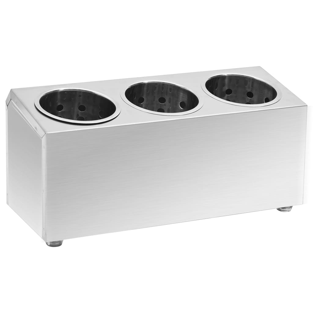 Bestikkholder 3 rister rektangulær rustfritt stål