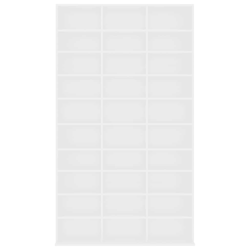 CD-hylle hvit 102x23x177,5 cm konstruert tre