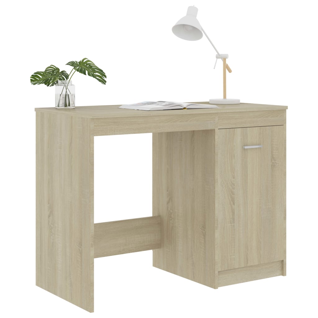Skrivebord sonoma eik 100x50x76 cm konstruert tre