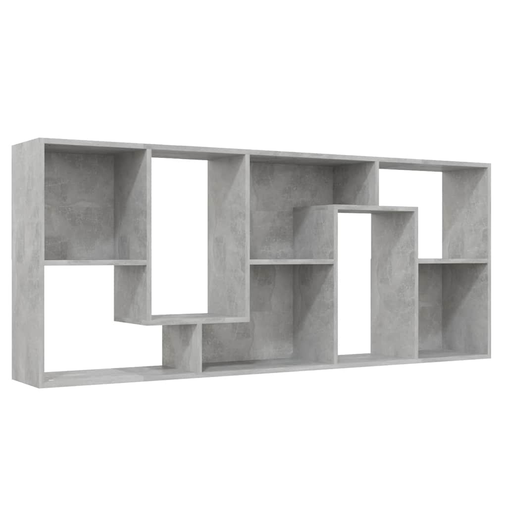 Bokhylle betonggrå 67x24x161 cm konstruert tre