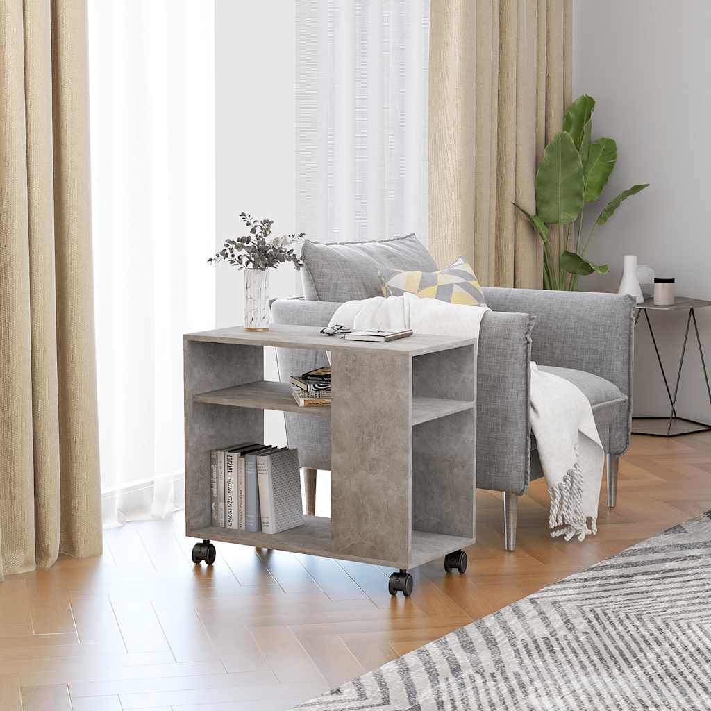 Sidebord betonggrå 70x35x55 cm konstruert tre