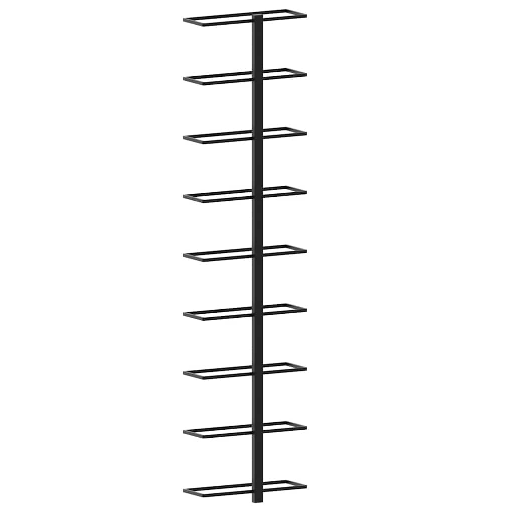 Veggmonterte vinstativer for 18 flasker 2 stk svart jern