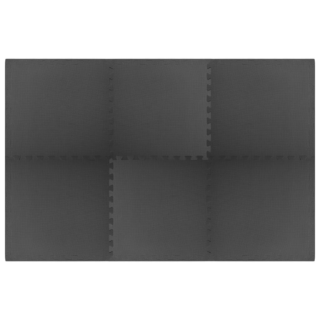 Gulvmatter 6 stk 2,16 ㎡ EVA-skum svart
