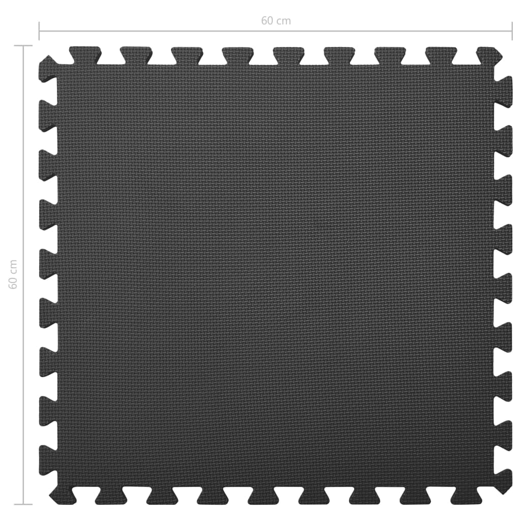 Gulvmatter 6 stk 2,16 ㎡ EVA-skum svart