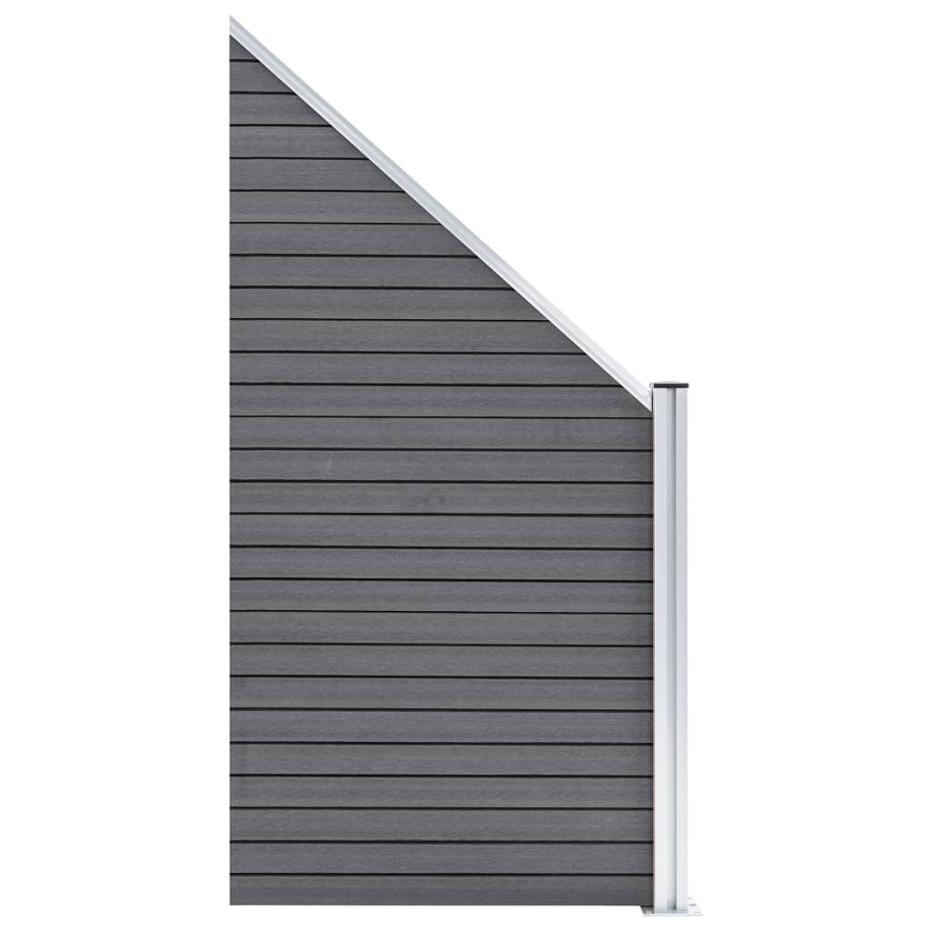 Gjerdesett WPC 1 firkantet + 1 slisset 273x186 cm grå