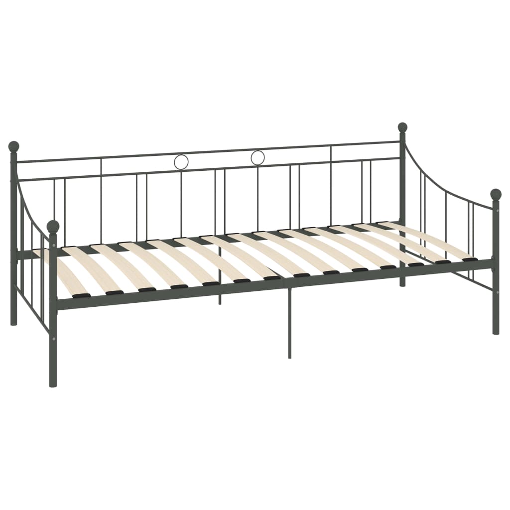 Ramme til dagseng grå metall 90x200 cm