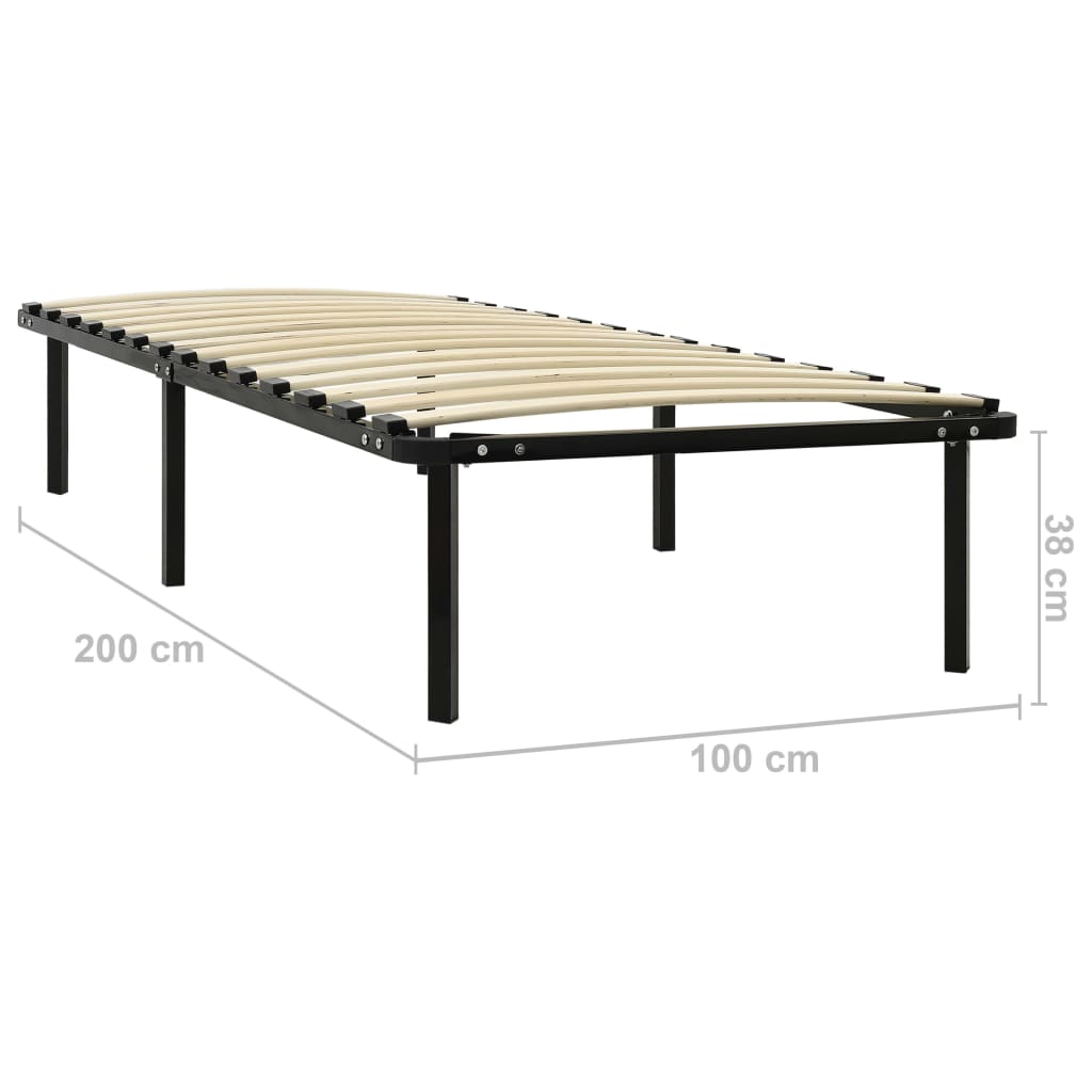 Sengeramme svart metall 100x200 cm