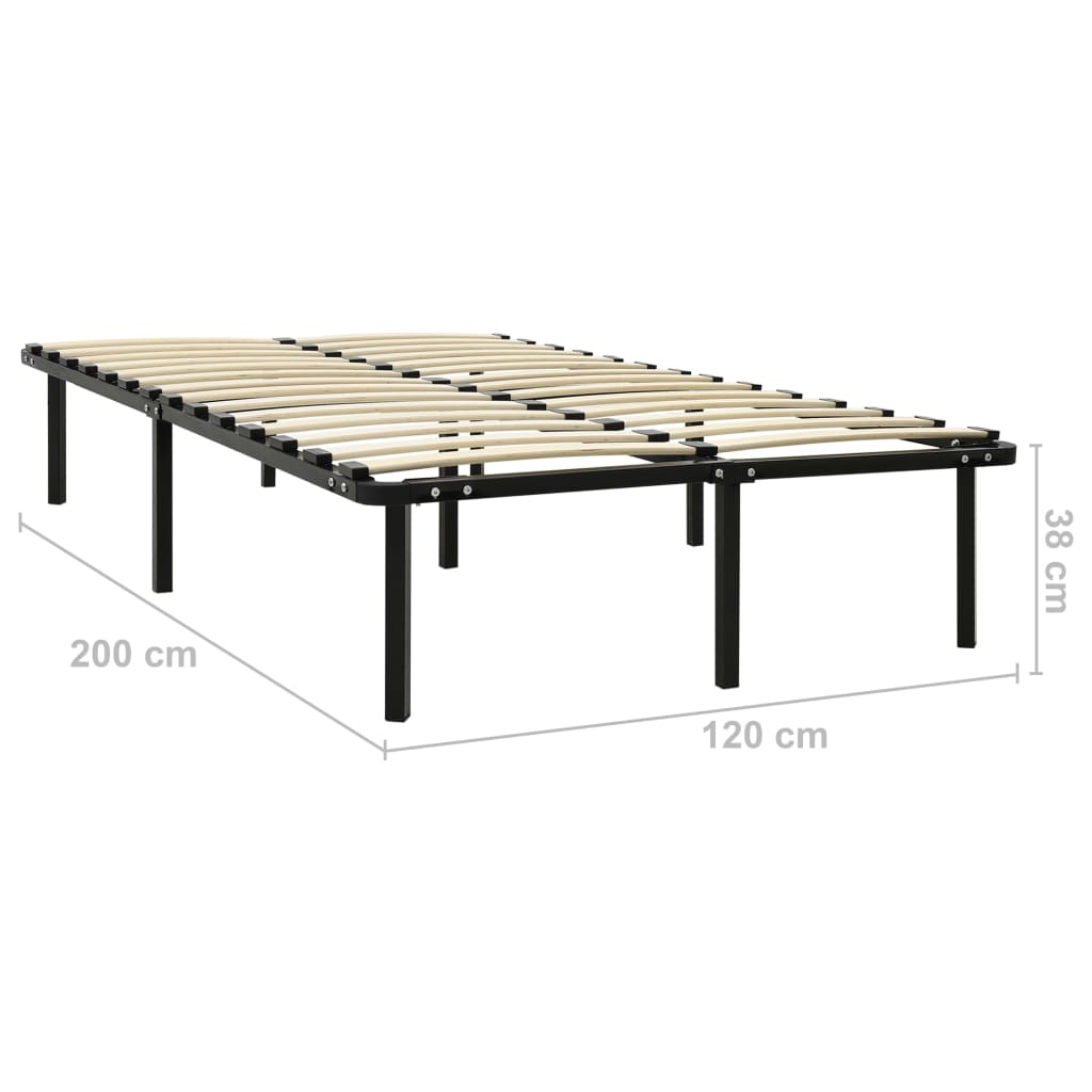 Sengeramme svart metall 120x200 cm