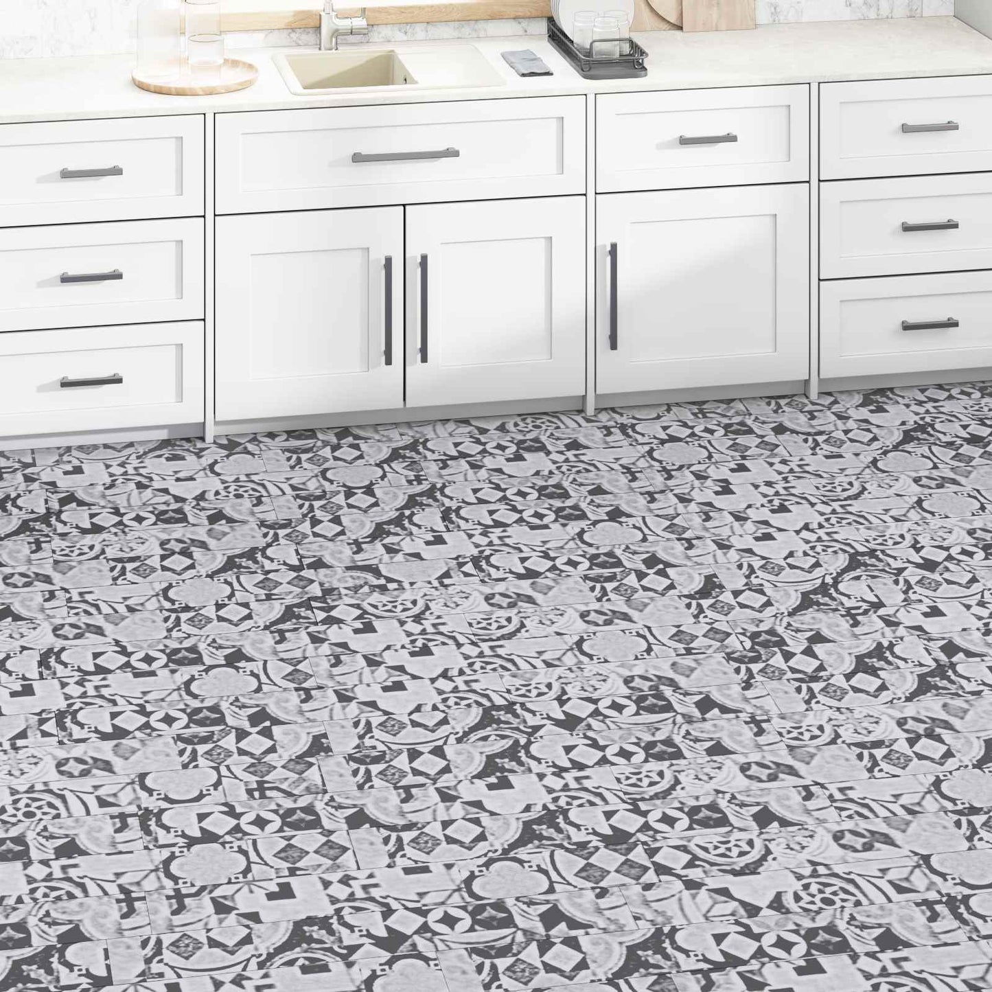 Gulvplanker 5,02 m² 36 pcs PVC Grått mønster