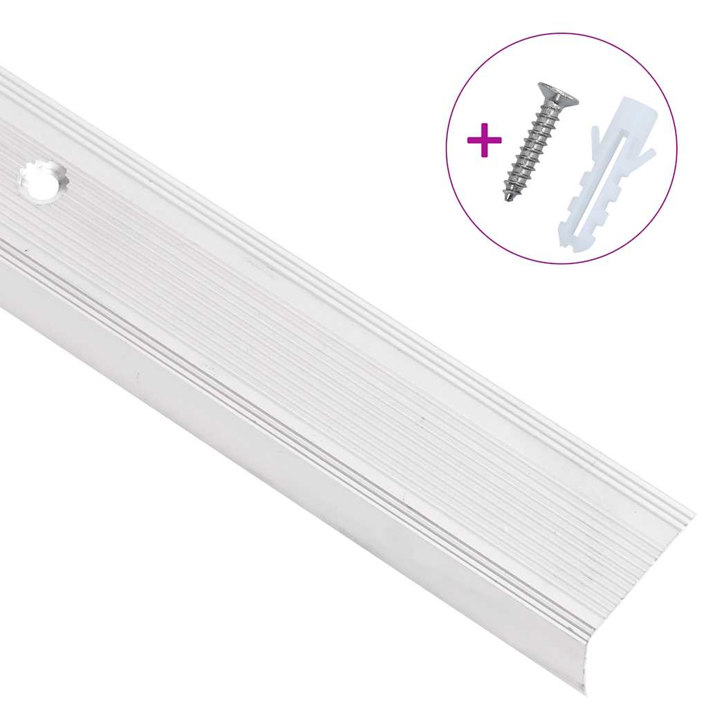 Trappeneser L-form 15 stk aluminium 90 cm sølv vidaXL