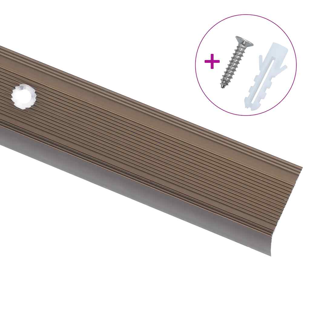 Trappeneser L-form 5 stk aluminium 90 cm brun vidaXL