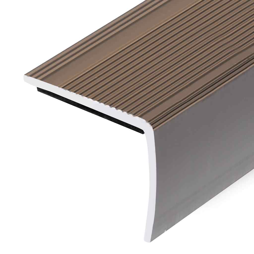 Trappeneser L-form 5 stk aluminium 90 cm brun vidaXL
