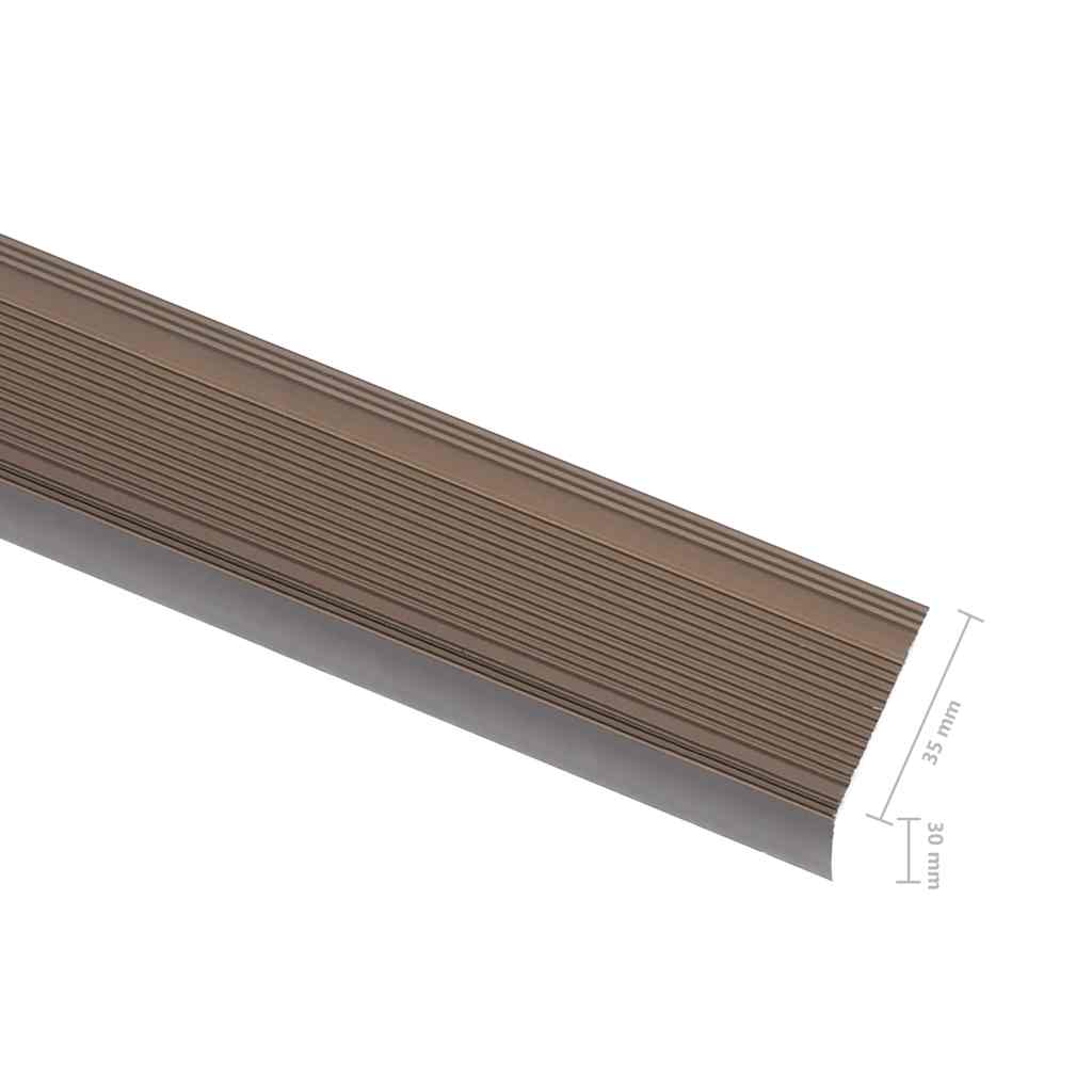 Trappeneser L-form 5 stk aluminium 90 cm brun vidaXL