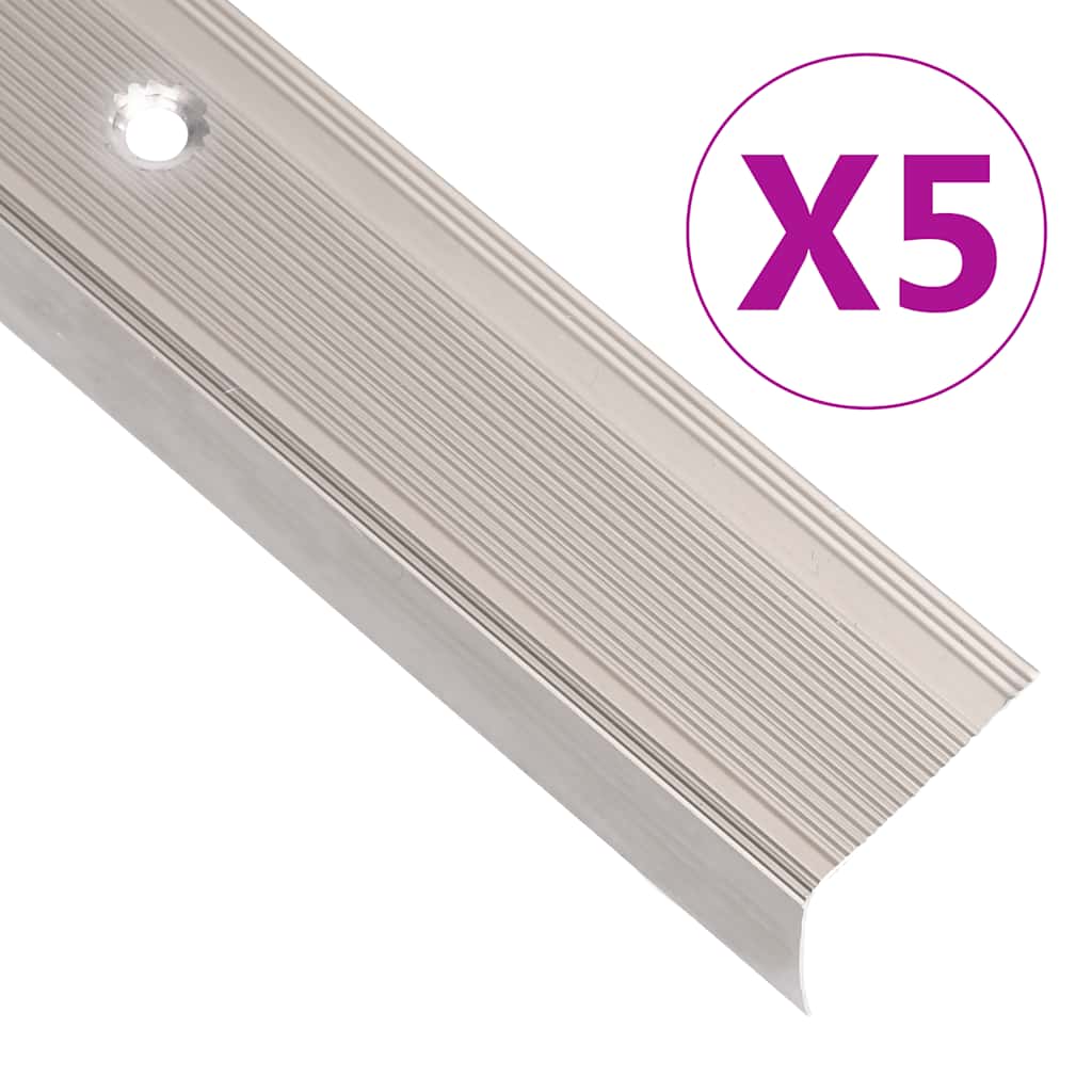 Trappeneser L-form 5 stk aluminium 90 cm champagne