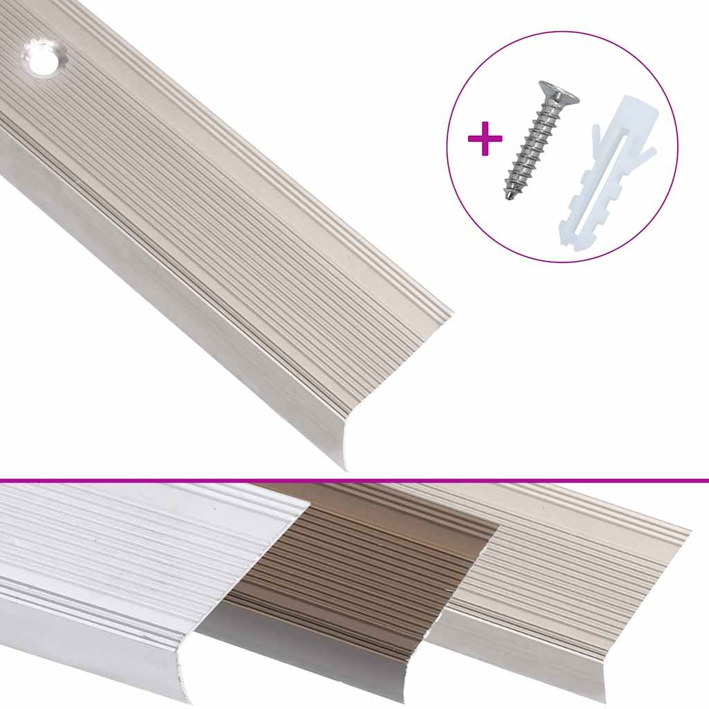 Trappeneser L-form 5 stk aluminium 90 cm champagne