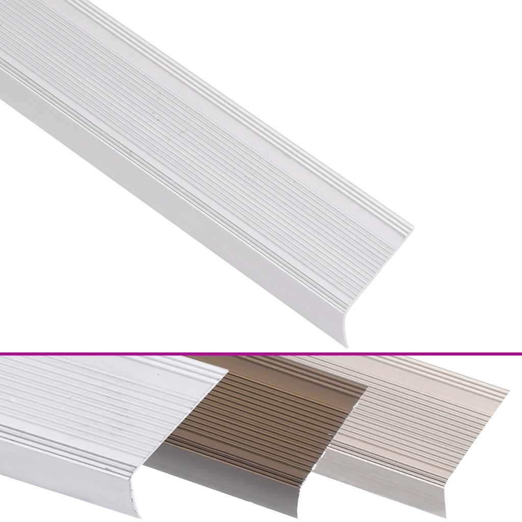 Trappeneser L-form 5 stk aluminium 100 cm sølv vidaXL
