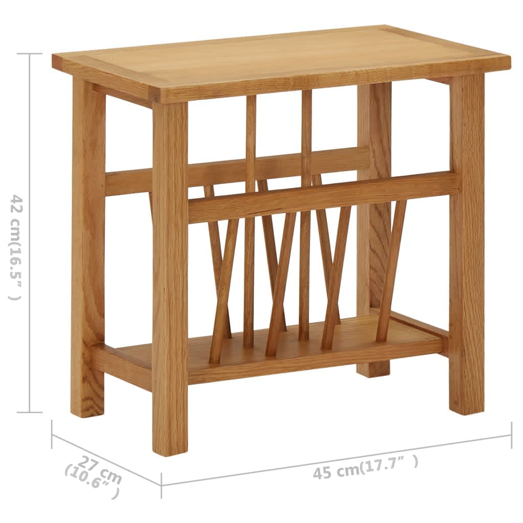 Magasinbord 45x27x42 cm heltre eik