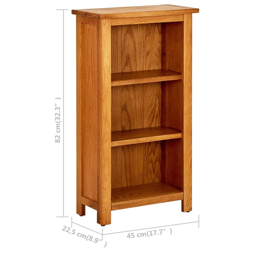Bokhylle 45x22,5x82 cm heltre eik