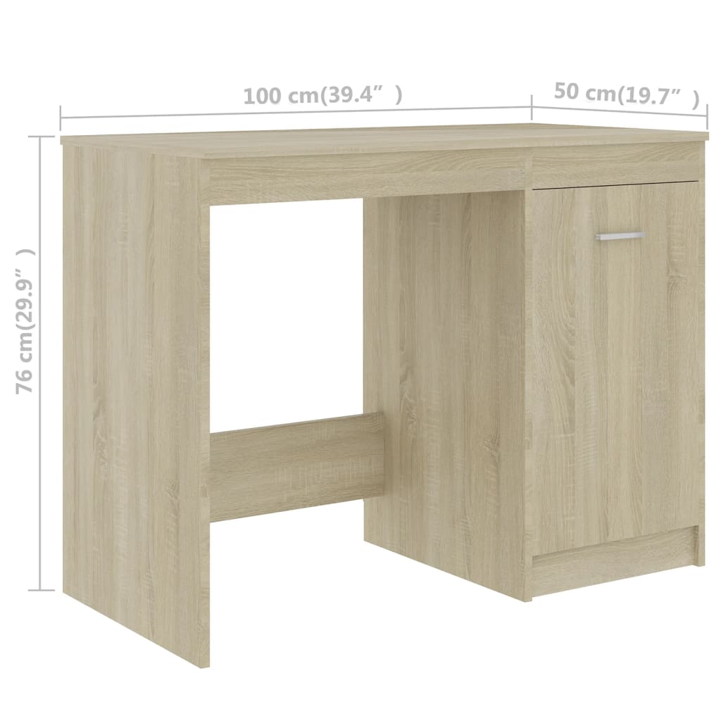 Skrivebord sonoma eik 140x50x76 cm konstruert tre