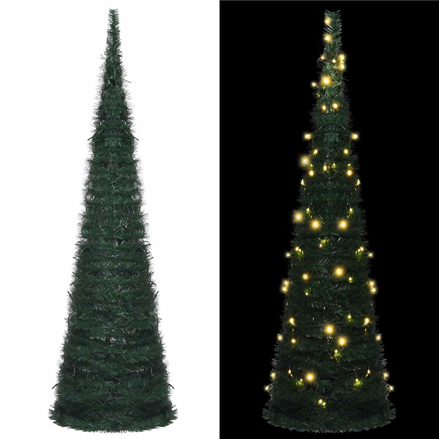 Juletre with LED String Lights grønn 150 x 150 cm PVC