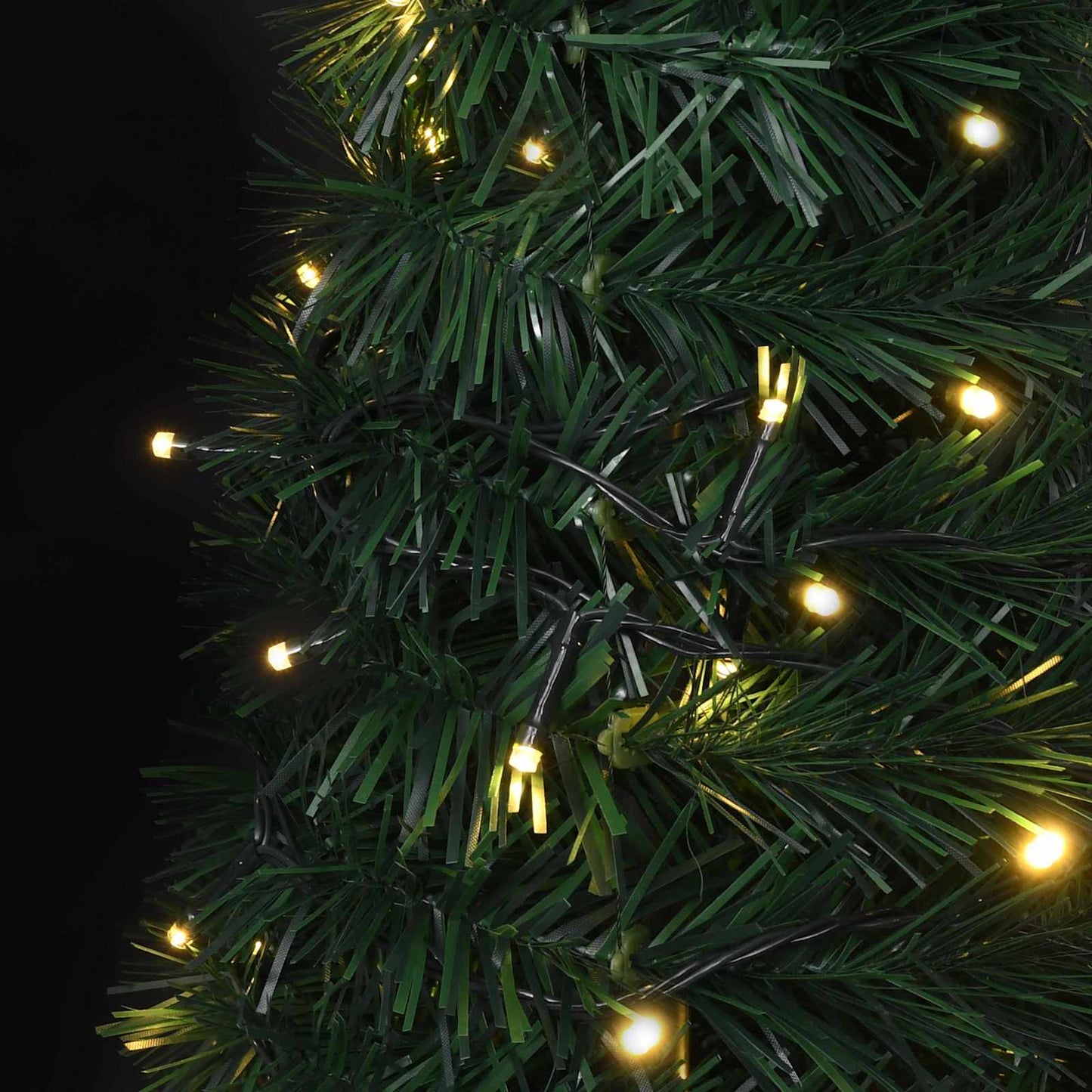 Juletre with LED String Lights grønn 150 x 150 cm PVC