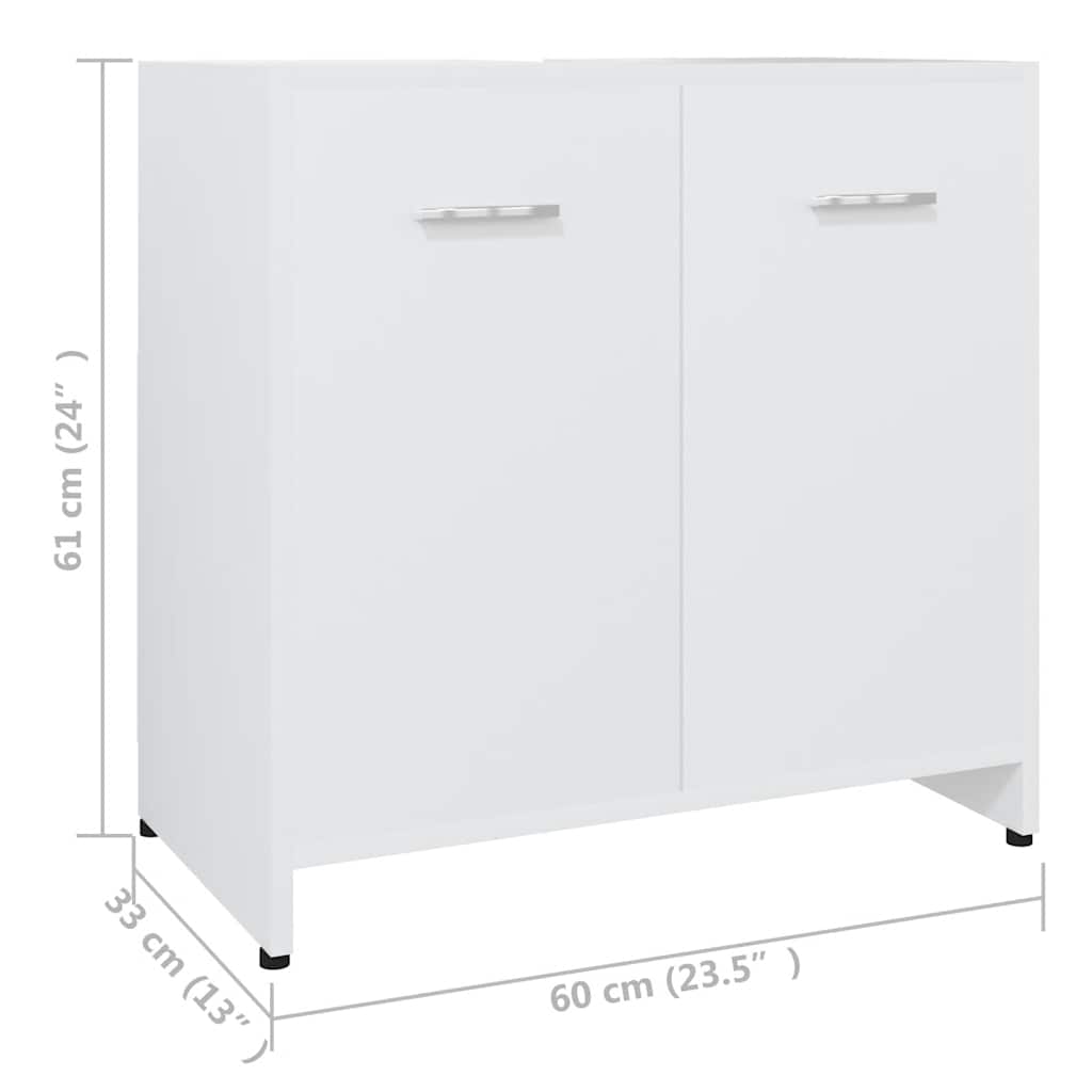 Baderomsskap hvit 60x33x61 cm konstruert tre
