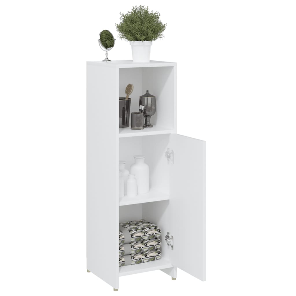 Baderomsskap hvit 30x30x95 cm konstruert tre