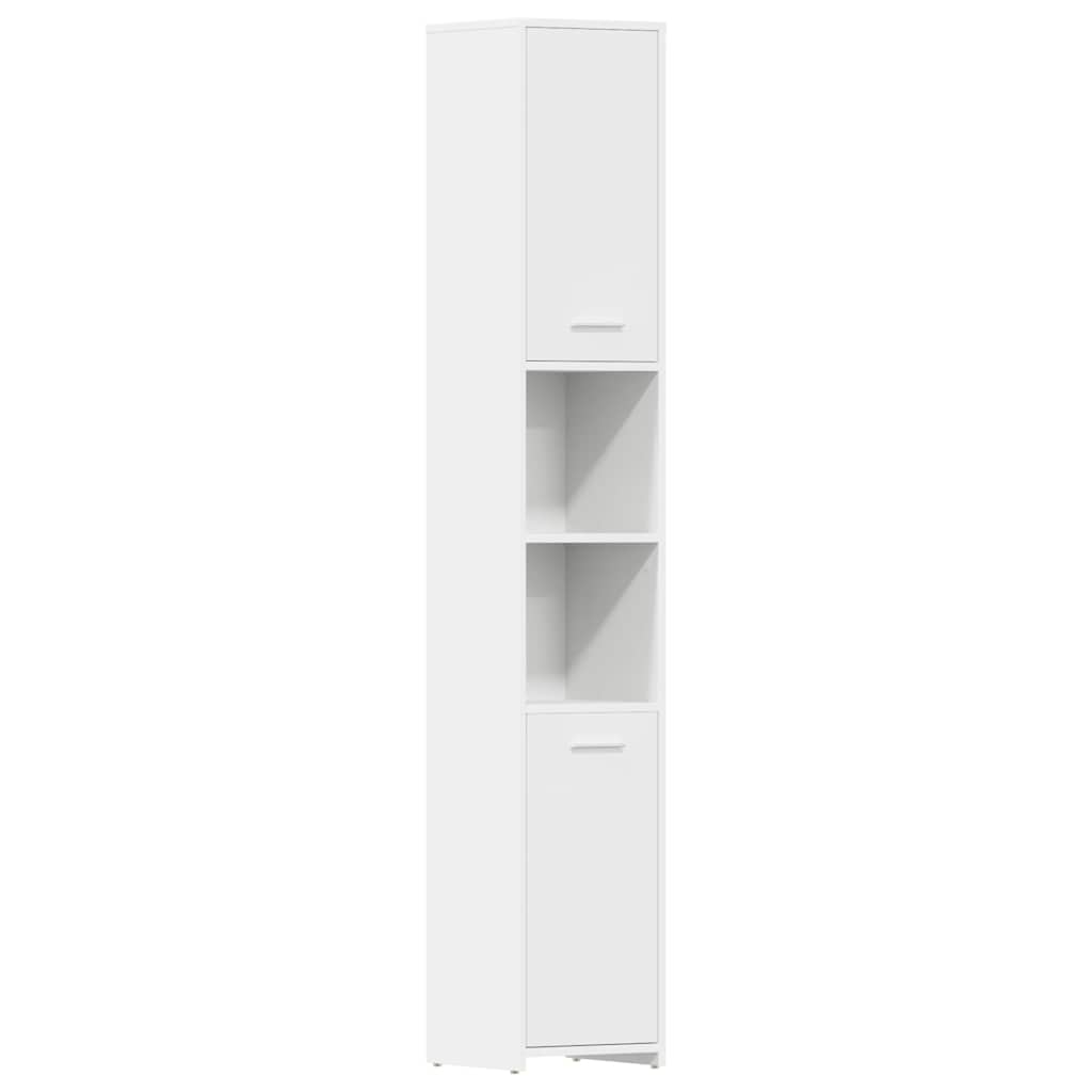 Baderomsskap hvit 30x30x183,5 cm konstruert tre