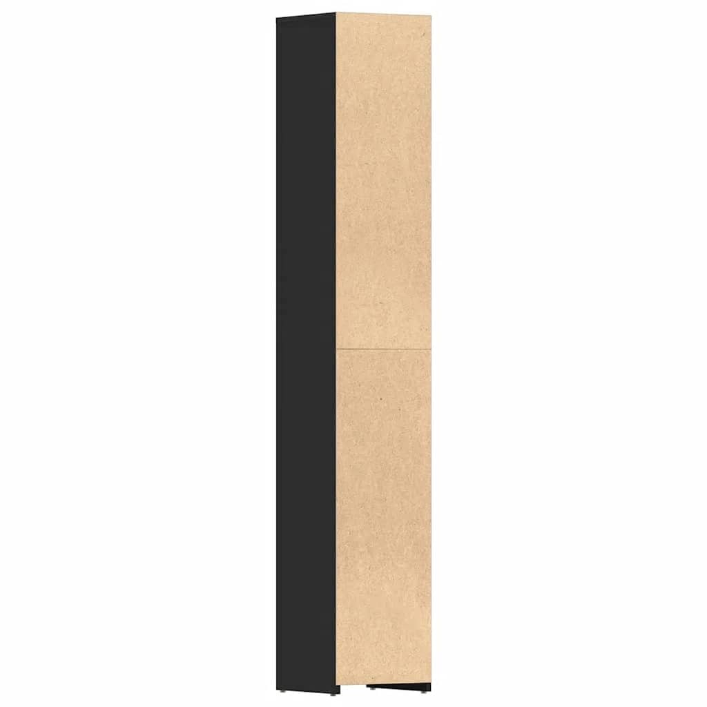 Baderomsskap svart 30x30x183,5 cm konstruert tre