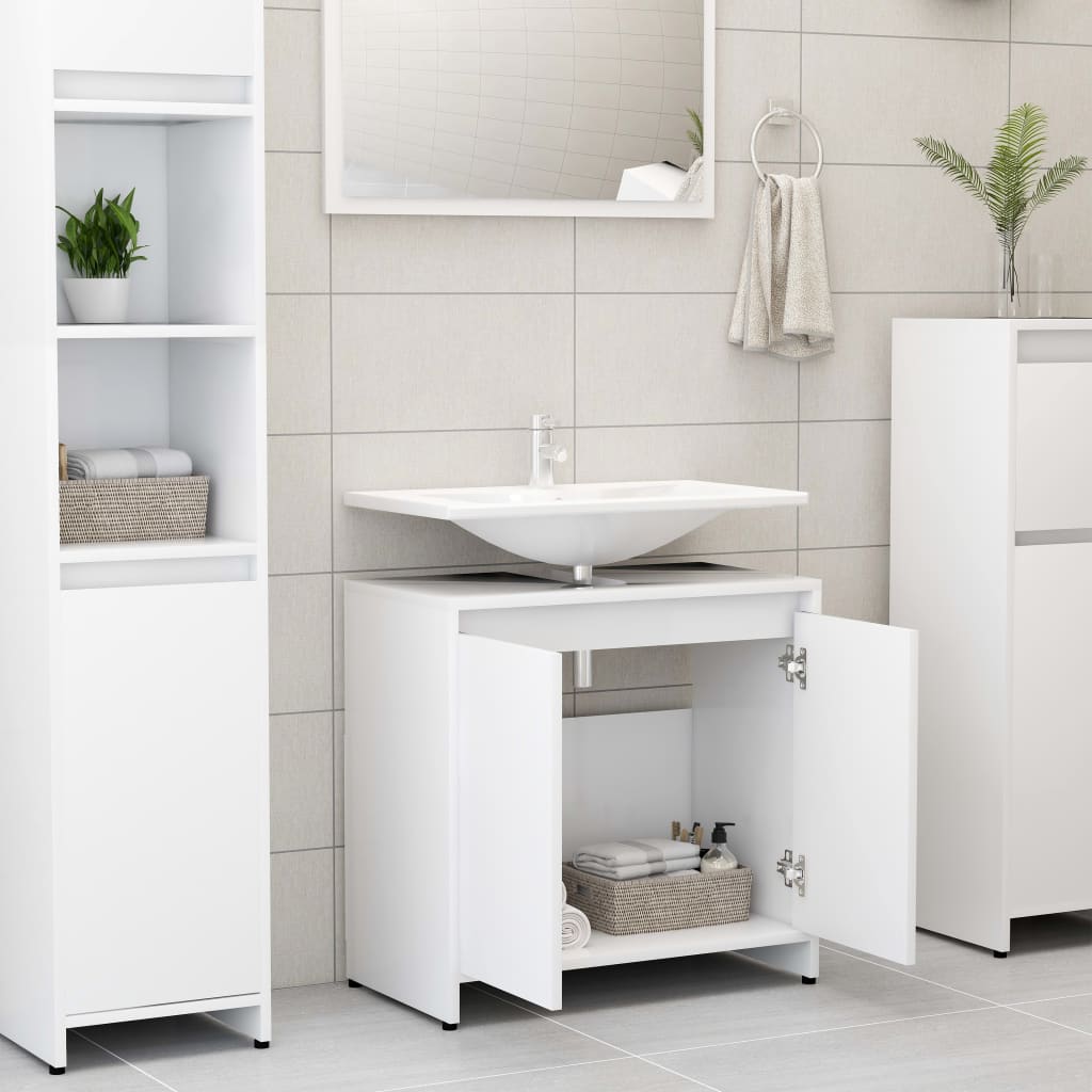 Baderomsskap hvit 60x33x61 cm konstruert tre
