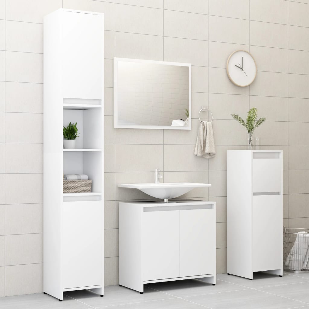Baderomsskap hvit 60x33x61 cm konstruert tre